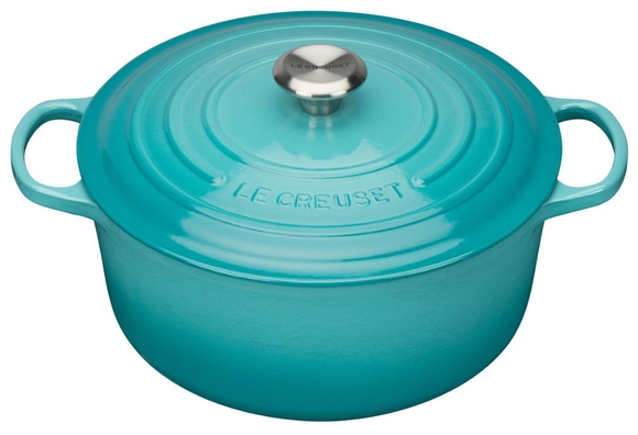 Le Creuset braadpan Signature rond 24 cm caribbean blue - afb. 1