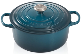 Le Creuset braadpan Signature rond 24 cm deep teal