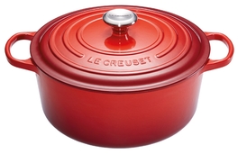 Le Creuset braadpan Signature rond 24 cm kersenrood