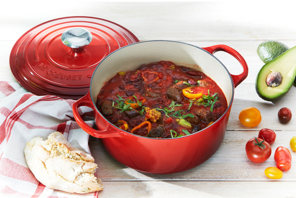 Le Creuset braadpan Signature rond 24 cm kersenrood - afb. 3