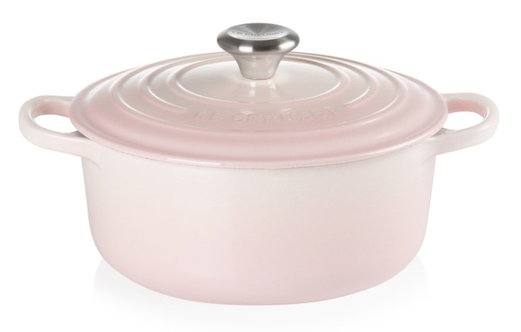 Le Creuset braadpan Signature rond 24 cm shell pink - afb. 5