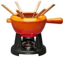 Le Creuset fondueset gietijzer greep ORANJErood