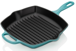 Le Creuset vierkante grillpan 26 cm caribbean blue