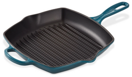 Le Creuset vierkante grillpan 26 cm deep teal