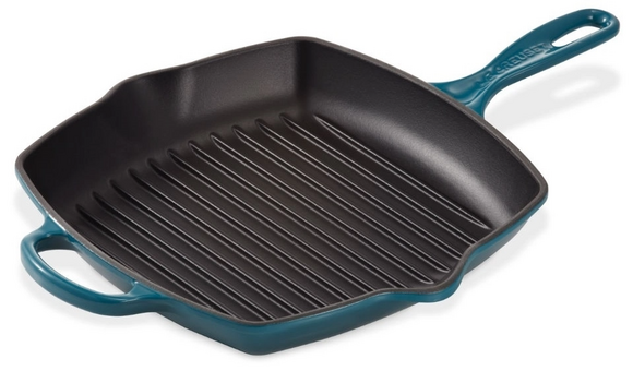 Le Creuset vierkante grillpan 26 cm deep teal - afb. 1