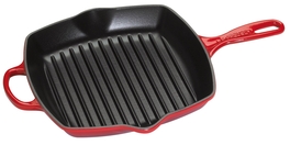 Le Creuset vierkante grillpan 26 cm kersenrood