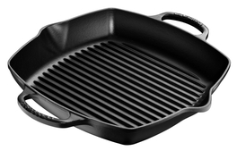 Le Creuset vierkante diepe grillplaat 30 cm mat zwart