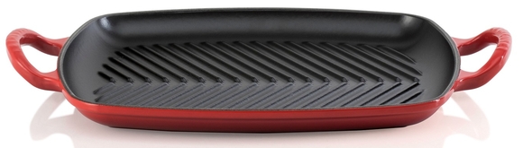 Le Creuset rechthoekige grillplaat 30 x 27 cm kersenrood - afb. 5