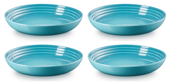 Le Creuset aardewerk diep bord 22 cm caribbean blue per stuk - afb. 1