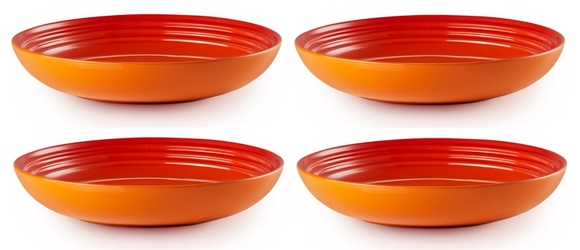 Le Creuset aardewerk diep bord 22 cm ORANJErood per stuk - afb. 1