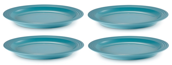 Le Creuset aardewerk dinerbord 27 cm caribbean blue per stuk - afb. 1