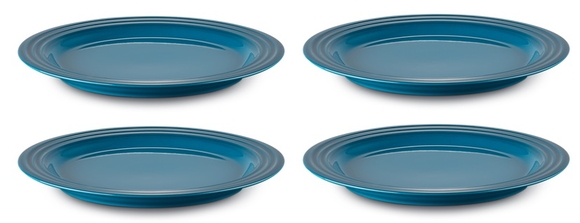 Le Creuset aardewerk klein bord 22 cm deep teal per stuk - afb. 1