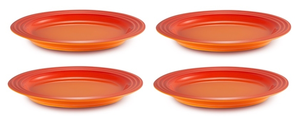 Le Creuset aardewerk klein bord 22 cm ORANJErood per stuk - afb. 1