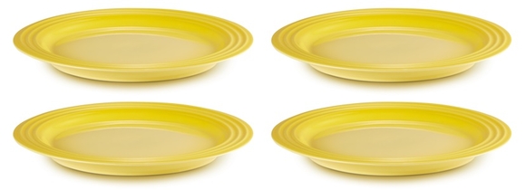 Le Creuset aardewerk klein bord 22 cm soleil geel per stuk - afb. 1