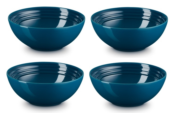 Le Creuset aardewerk ontbijtkom 16 cm deep teal per stuk - afb. 1