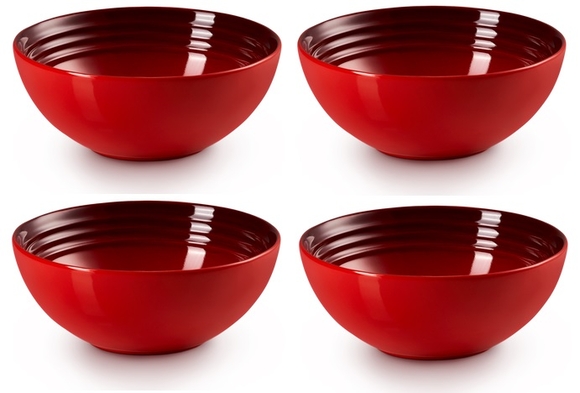 Le Creuset aardewerk ontbijtkom 16 cm kersenrood per stuk - afb. 1