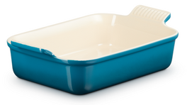 Le Creuset aardewerk ovenschaal 26 cm deep teal