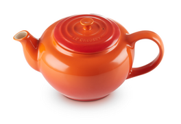 Le Creuset aardewerk theepot met filter oranjerood 1,3 ltr