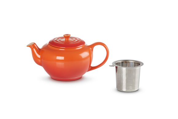 Le Creuset aardewerk theepot met filter oranjerood 1,3 ltr - afb. 5