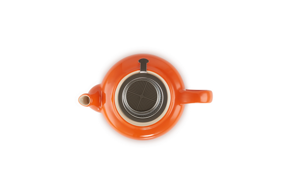 Le Creuset aardewerk theepot met filter oranjerood 1,3 ltr - afb. 4