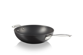 Le Creuset anti aanbak wokpan 30 cm, hoog 9 cm met tegengreep