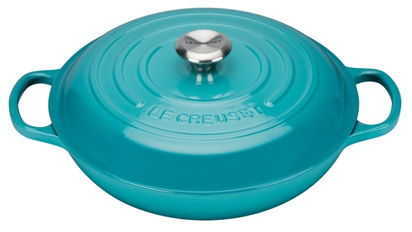 Le Creuset braadpan Campagnard 30 cm caribbean blue - afb. 2