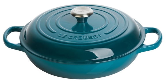 Le Creuset braadpan Campagnard 30 cm deep teal - afb. 2