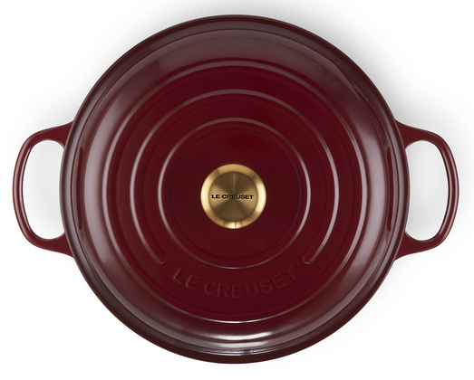 Le Creuset braadpan Campagnard 30 cm rhone messing knop - afb. 3