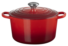 Le Creuset braadpan hoog Signature rond 24 cm 5 liter kersenrood