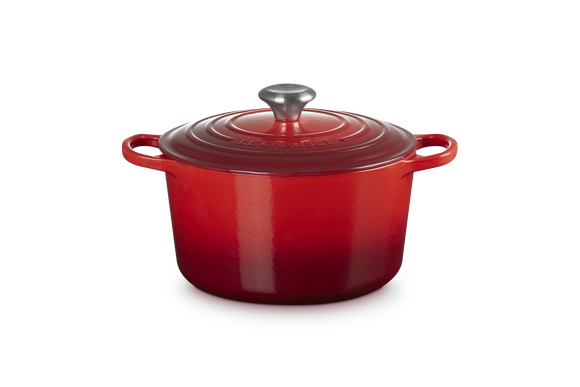 Le Creuset braadpan hoog Signature rond 24 cm 5 liter kersenrood - afb. 3