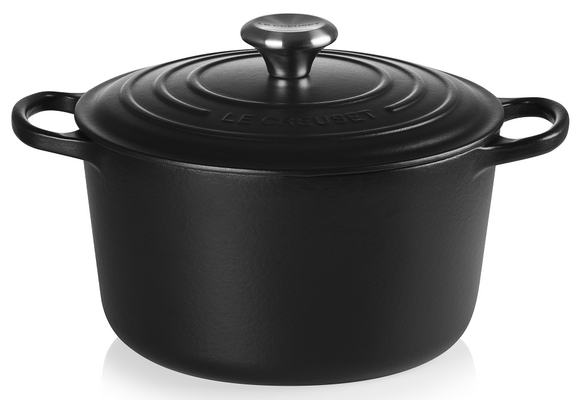 Le Creuset braadpan hoog Signature rond 24 cm 5 liter mat zwart - afb. 1