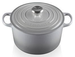 Le Creuset braadpan hoog Signature rond 24 cm 5 liter mist grey