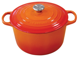 Le Creuset braadpan hoog Signature rond 24 cm 5 liter oranjerood