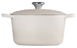 Le Creuset braadpan hoog Signature rond 24 cm 5 liter meringue