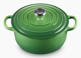 Le Creuset braadpan Signature rond 20 cm bamboo groen