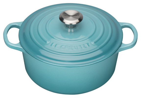 Le Creuset braadpan Signature rond 22 cm caribbean blue - afb. 1