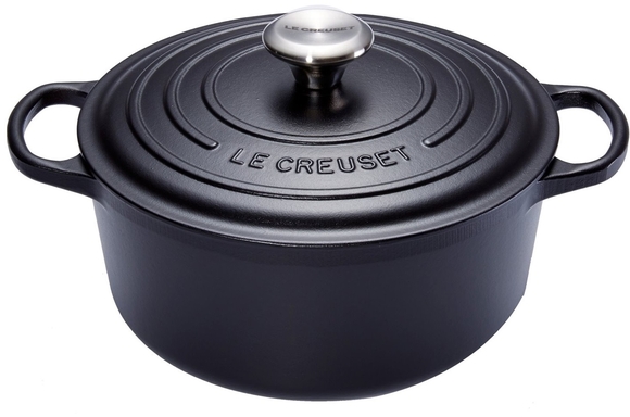 Le Creuset braadpan Signature rond 26 cm mat zwart - afb. 1