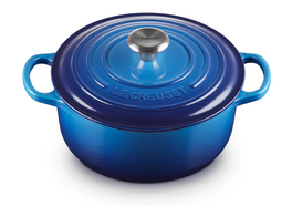 Le Creuset braadpan Signature rond 20 cm azureblauw