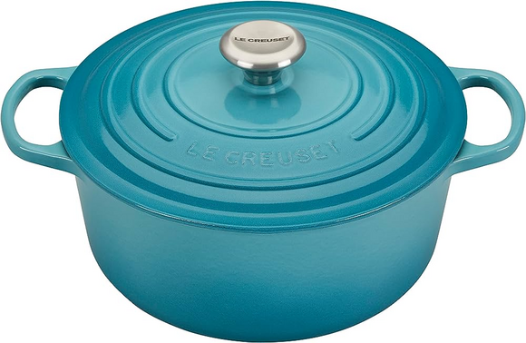 Le Creuset braadpan Signature rond 26 cm caribbean blue - afb. 1