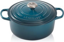 Le Creuset braadpan Signature rond 26 cm deep teal