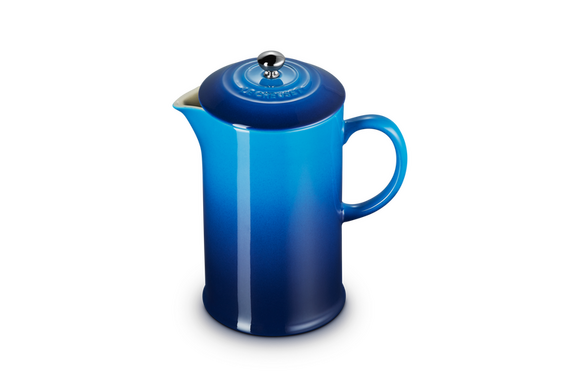 Le Creuset cafetiere koffiezetter aardewerk 1 ltr 22 cm azureblauw - afb. 2