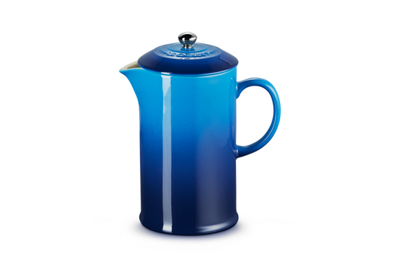 Le Creuset cafetiere koffiezetter aardewerk 1 ltr 22 cm azureblauw - afb. 1