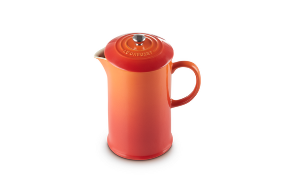 Le Creuset cafetiere koffiezetter aardewerk 1 ltr 22 cm oranjerood - afb. 2