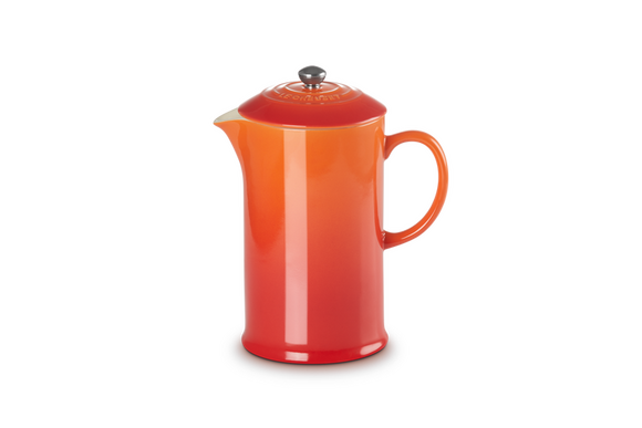 Le Creuset cafetiere koffiezetter aardewerk 1 ltr 22 cm oranjerood - afb. 1