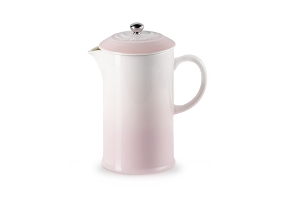 Le Creuset cafetiere koffiezetter aardewerk 1 ltr 22 cm shell pink - afb. 1