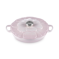 Le Creuset campagnard bloesem signature braadpan 26 cm Shell pink met rvs knop