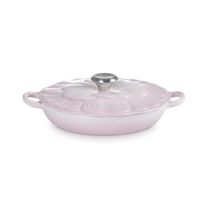 Le Creuset campagnard bloesem signature braadpan 26 cm Shell pink met rvs knop - afb. 2