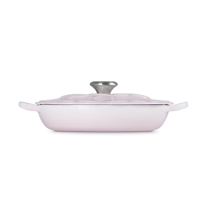 Le Creuset campagnard bloesem signature braadpan 26 cm Shell pink met rvs knop - afb. 3