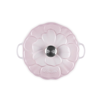 Le Creuset campagnard bloesem signature braadpan 26 cm Shell pink met rvs knop - afb. 4