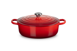 Le Creuset lage braadpan Signature rond 30 cm kersenrood